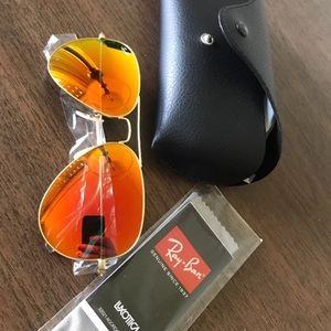 New Ray-Ban RB3025 Aviator Sunglasses Orange Lense